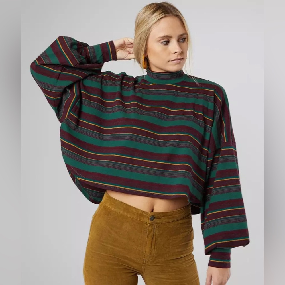 Free People Cropped Turtleneck Top